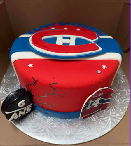 Gâteau thématique Canadiens de Montréal créé par Choco-Accro